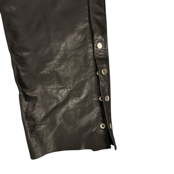 American Top Black Leather Zipper Adjustable Belt Motorcycle Chaps Plus Size 3X - Picture 4 of 9
